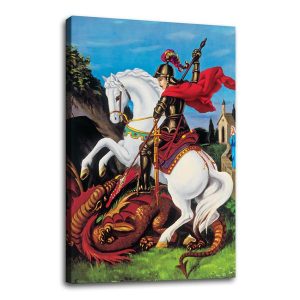 Quadro em Tela Canvas São Jorge Pintura 100% Algodão